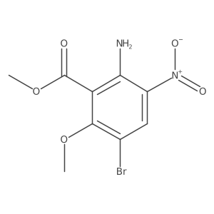 Methyl 2-amino-5-bromo-6-(methyloxy)-3-nitrobenzoate结构式