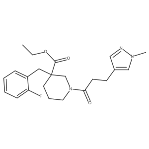 ethyl 3-(2-fluorobenzyl)-1-[3-(1-methyl-1H-pyrazol-4-yl)propanoyl]-3-piperidinecarboxylate Structure