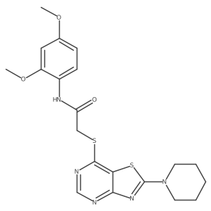 N-(2,4-dimethoxyphenyl)-2-((2-(piperidin-1-yl)thiazolo[4,5-d]pyrimidin-7-yl)thio)acetamide结构式