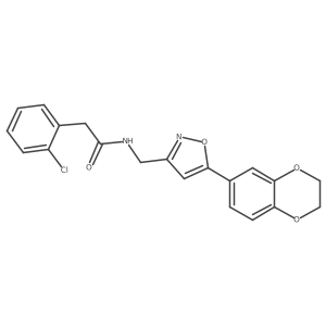 2-(2-chlorophenyl)-N-((5-(2,3-dihydrobenzo[b][1,4]dioxin-6-yl)isoxazol-3-yl)methyl)acetamide结构式