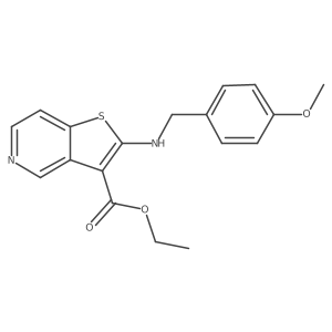 Ethyl 2-[(4-methoxyphenyl)methylamino]thieno[3,2-c]pyridine-3-carboxylate结构式