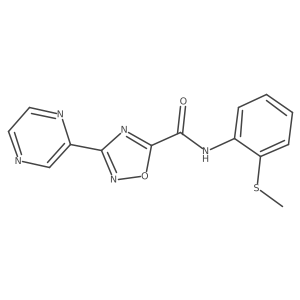 N-(2-(methylthio)phenyl)-3-(pyrazin-2-yl)-1,2,4-oxadiazole-5-carboxamide结构式