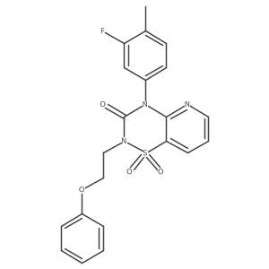 4-(3-fluoro-4-methylphenyl)-2-(2-phenoxyethyl)-2H-pyrido[2,3-e][1,2,4]thiadiazin-3(4H)-one 1,1-dioxide结构式