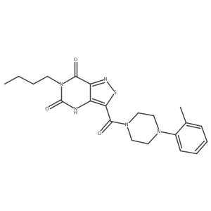 6-butyl-3-(4-(o-tolyl)piperazine-1-carbonyl)isothiazolo[4,3-d]pyrimidine-5,7(4H,6H)-dione Structure