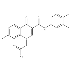 1-(2-amino-2-oxoethyl)-N-(3,4-dimethylphenyl)-7-methyl-4-oxo-1,4-dihydro-1,8-naphthyridine-3-carboxamide结构式