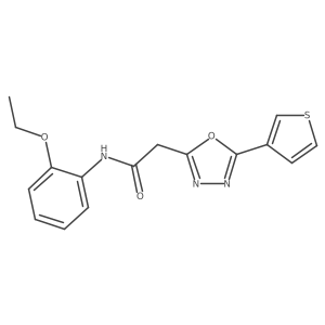 N-(2-ethoxyphenyl)-2-[5-(thiophen-3-yl)-1,3,4-oxadiazol-2-yl]acetamide结构式