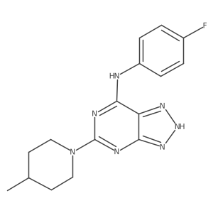 N-(4-fluorophenyl)-5-(4-methylpiperidin-1-yl)-3H-[1,2,3]triazolo[4,5-d]pyrimidin-7-amine结构式