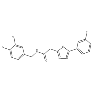 N-(3-chloro-4-fluorobenzyl)-2-(5-(3-fluorophenyl)-1,3,4-oxadiazol-2-yl)acetamide结构式