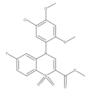 methyl 4-(5-chloro-2,4-dimethoxyphenyl)-6-fluoro-4H-1,4-benzothiazine-2-carboxylate 1,1-dioxide Structure