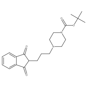 4-[3-(1,3-Dioxo-indan-2-yl)-propyl]-piperazine-1-carboxylic acid tert-butyl ester结构式