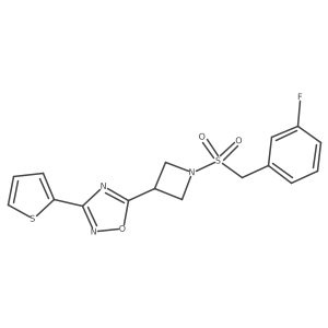 5-(1-((3-Fluorobenzyl)sulfonyl)azetidin-3-yl)-3-(thiophen-2-yl)-1,2,4-oxadiazole结构式