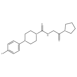4-(4-fluorophenyl)-N-[2-oxo-2-(pyrrolidin-1-yl)ethyl]piperazine-1-carboxamide Structure