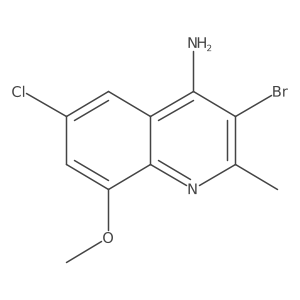 4-Amino-3-bromo-6-chloro-8-methoxy-2-methylquinoline结构式
