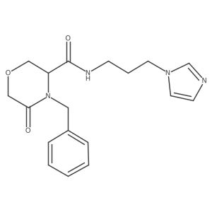 4-benzyl-N-[3-(1H-imidazol-1-yl)propyl]-5-oxomorpholine-3-carboxamide Structure