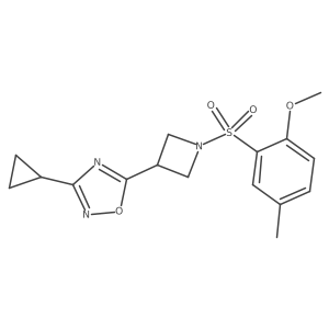 3-Cyclopropyl-5-(1-((2-methoxy-5-methylphenyl)sulfonyl)azetidin-3-yl)-1,2,4-oxadiazole Structure