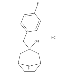 3-[(4-Fluorophenyl)methyl]-8-azabicyclo[3.2.1]octan-3-ol hydrochloride结构式