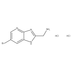 {6-bromo-1H-imidazo[4,5-b]pyridin-2-yl}methanamine dihydrochloride Structure