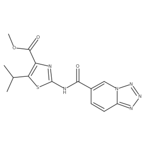 Methyl 5-(propan-2-yl)-2-[(tetrazolo[1,5-a]pyridin-6-ylcarbonyl)amino]-1,3-thiazole-4-carboxylate Structure