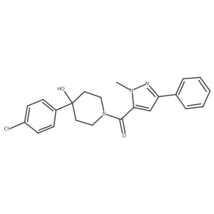 [4-(4-chlorophenyl)-4-hydroxypiperidino](1-methyl-3-phenyl-1H-pyrazol-5-yl)methanone结构式