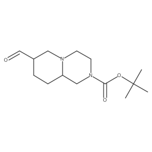 2H-Pyrido[1,2-a]pyrazine-2-carboxylic acid, 7-formyloctahydro-, 1,1-dimethylethyl ester, (7R,9aR)-rel-结构式