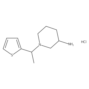 1-(1-(Thiophen-2-yl)ethyl)piperidin-3-amine hydrochloride结构式