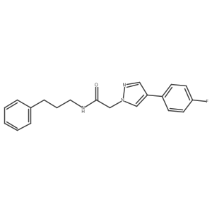 2-(4-(4-fluorophenyl)-1H-pyrazol-1-yl)-N-(3-phenylpropyl)acetamide结构式