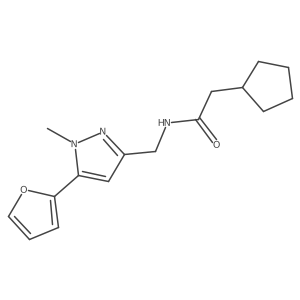 2-cyclopentyl-N-((5-(furan-2-yl)-1-methyl-1H-pyrazol-3-yl)methyl)acetamide Structure