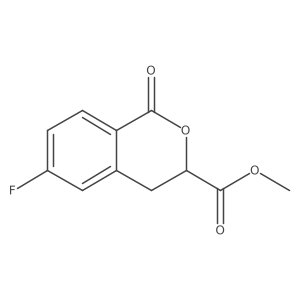 methyl 6-fluoro-1-oxo-3,4-dihydro-1H-2-benzopyran-3-carboxylate结构式