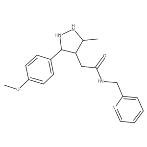 2-[3-(4-methoxyphenyl)-5-methylpyrazolidin-4-yl]-N-(pyridin-2-ylmethyl)acetamide结构式