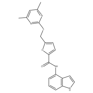 5-(((4,6-dimethylpyrimidin-2-yl)thio)methyl)-N-(1H-indol-4-yl)furan-2-carboxamide结构式