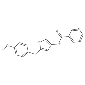 N-[3-(4-methoxybenzyl)-1H-1,2,4-triazol-5-yl]pyridine-3-carboxamide结构式