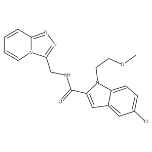 5-chloro-1-(2-methoxyethyl)-N-([1,2,4]triazolo[4,3-a]pyridin-3-ylmethyl)-1H-indole-2-carboxamide结构式