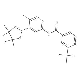 2-(tert-butyl)-N-(4-methyl-3-(4,4,5,5-tetramethyl-1,3,2-dioxaborolan-2-yl)phenyl)isonicotinamide Structure