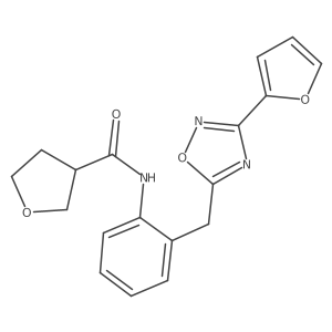 N-(2-((3-(furan-2-yl)-1,2,4-oxadiazol-5-yl)methyl)phenyl)tetrahydrofuran-3-carboxamide Structure