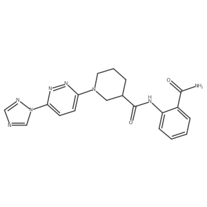 1-(6-(1H-1,2,4-triazol-1-yl)pyridazin-3-yl)-N-(2-carbamoylphenyl)piperidine-3-carboxamide结构式