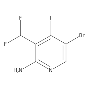 5-Bromo-3-(difluoromethyl)-4-iodopyridin-2-amine结构式
