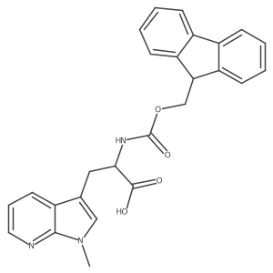 (alphaS)-alpha-[[(9H-Fluoren-9-ylmethoxy)carbonyl]amino]-1-methyl-1H-pyrrolo[2,3-b]pyridine-3-propanoic acid结构式