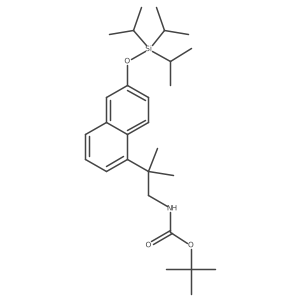 tert-butyl N-[2-methyl-2-[6-tri(propan-2-yl)silyloxynaphthalen-1-yl]propyl]carbamate结构式