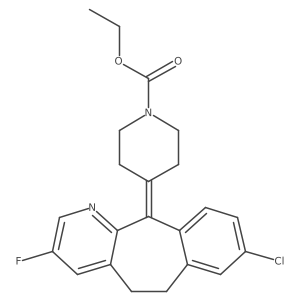 Ethyl 4-{13-chloro-6-fluoro-4-azatricyclo[9.4.0.0^{3,8}]pentadeca-1(11),3(8),4,6,12,14-hexaen-2-ylidene}piperidine-1-carboxylate结构式