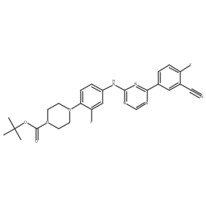 Tert-butyl 4-(4-((4-(3-cyano-4-fluorophenyl)-1,3,5-triazin-2-yl)amino)-2-fluorophenyl)piperazine-1-carboxylate Structure