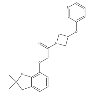 2-((2,2-Dimethyl-2,3-dihydrobenzofuran-7-yl)oxy)-1-(3-(pyridin-3-yloxy)azetidin-1-yl)ethanone结构式