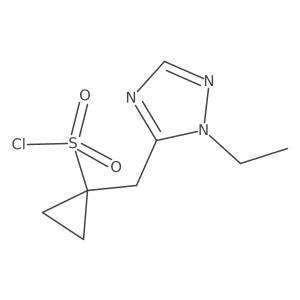 1-[(1-ethyl-1H-1,2,4-triazol-5-yl)methyl]cyclopropane-1-sulfonyl chloride结构式