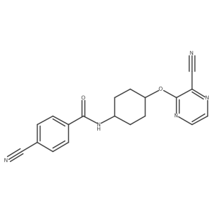 4-cyano-N-((1r,4r)-4-((3-cyanopyrazin-2-yl)oxy)cyclohexyl)benzamide Structure