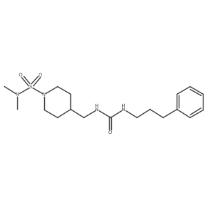 N,N-dimethyl-4-((3-(3-phenylpropyl)ureido)methyl)piperidine-1-sulfonamide结构式