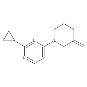 2-Cyclopropyl-4-(3-methylenepiperidin-1-yl)pyrimidine结构式