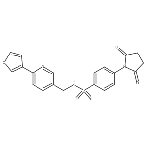 4-(2,5-dioxopyrrolidin-1-yl)-N-((6-(furan-3-yl)pyridin-3-yl)methyl)benzenesulfonamide结构式