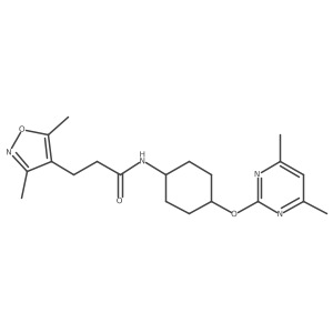 3-(3,5-dimethylisoxazol-4-yl)-N-((1r,4r)-4-((4,6-dimethylpyrimidin-2-yl)oxy)cyclohexyl)propanamide Structure