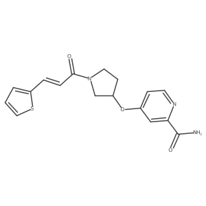 (E)-4-((1-(3-(thiophen-2-yl)acryloyl)pyrrolidin-3-yl)oxy)picolinamide Structure