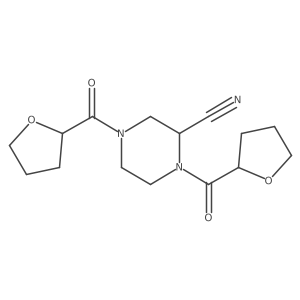 1,4-Bis(oxolane-2-carbonyl)piperazine-2-carbonitrile结构式