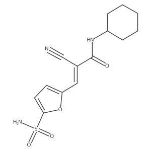 2-cyano-N-cyclohexyl-3-(5-sulfamoylfuran-2-yl)prop-2-enamide结构式